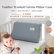 Toddler Pillow Case Washed Cotton Baby Zipper Memory Foam Pillow Casing Soft &amp; Breathable Kids Pillow Casing