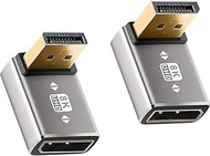 8K 90 Degree DisplayPort 1.4 Adapter 2-Pack, (Up and Down) Right Angle DP Male to Female Display Por