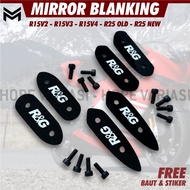 Mirror BLANGKING R&G COVER COVER Rearview R15V2 /R15V3/R15V4/R25 NEW /R25 OLD set 2PCS free Bolts An