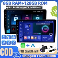 [VOICE COMMAND+FREE CAMERA]8GB RAM+128G Android Player Apple Carplay Android Auto Car Head Unit QLED