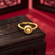 Ruyi National Trend Pure Silver Cat Eye Ancient Design Adjustable Fashion Open Tail Ring Vintage Rin