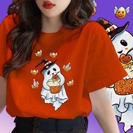 Happy Halloween Pumpkin Ghost Pattern Printed Halloween Womens T-shirt 100% Cotton S-5XL tp07