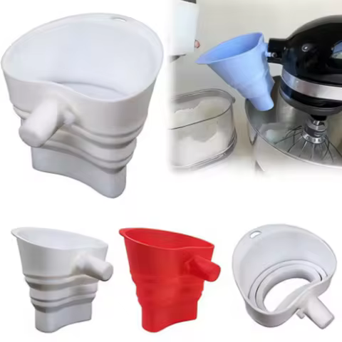1/3pcs mix Silicone Flour Funnel for Kitchen Baking Aid Standing Mixer Foldable Flour Funnel Attachm