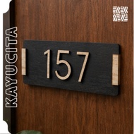 Custom Wooden House Number Plates | Minimalist 3D 2-Layer Multiplex Embossed House Number