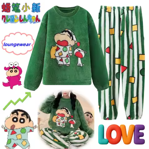 Crayon Shin-chan Nohara Hiroshi Nohara Shiro Cartoon Cute Pajamas for Boys and Girls Soft and Comfor