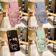 Casing Vivo Y20 Case Vivo Y66 Cassing Vivo Y67 Cases Vivo Y69 Case Vivo V5 Case Vivo Y51 Case Vivo Y53S Case Vivo Y33 Y31 Case Vivo Y71 Case Vivo Y77 Y77E Case Cute Anime Cartoon Vanity Mirror Hello Kitty Holder Phone Cover Case With Metal Sheet TK