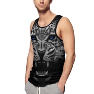 Animal Jaguar Head Men's Tank Top Sleeveless Vest Lightweight Workout Gym Shirts Casual Tee Top