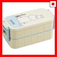 Skater Ag+ Bento Box, 600ml, Antibacterial, Two-Tier, Women's, Made in Japan, Moomin Design, Light C