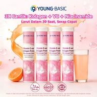 9YOUNG-BASIC Collagen Vitamin C Effervescent Tablets, 3-in-1 Collagen + Vitamin C + Niacinamide | Mo