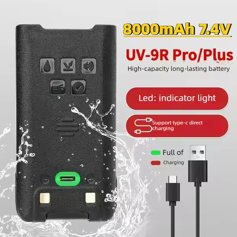 Hot Sale BL-9 8000mAh 7.4V Li-ion Walkie Talkie Battery For Baofeng UV-9R Pro/Plus UV-XR IP68 Waterp