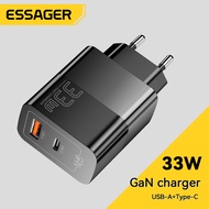 Essager USB Type C Fast Charger 33W QC PD 3.0 Dual Port Mini Portable Adapter For IPhone 14 13 12 IP