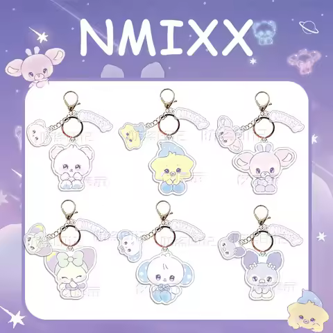 Idol NMIXX Periphery Cartoon Three Piece Acrylic Keychain Backpack Ornament LILY HAEWON SULLYOON BAE