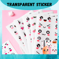 Transparent PVC Waterproof Emoji Stickers / Cute Smiley Funny/ Suction drink bag sticker/ Bottle sti