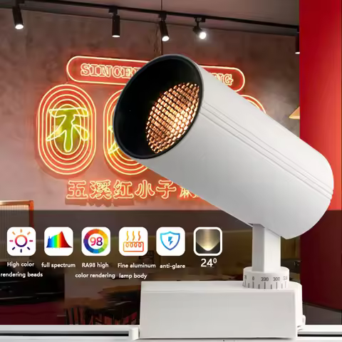 RA98 Led Track Light 2700K 3000K 4000K Track Lighting Rail 15W 20W 24W AC85-265V Spotlight Restauran