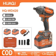 HUAQI 1/2 Inch Cordless Impact Wrench 420NM Electric Impact Wrench