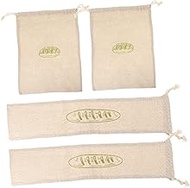 Cabilock 4 Pcs Linen Bread Bag Burlap Drawstring Bread Bags Bread Machine Bread Cotton Bread Bag Bread Drawstring Storage Bags Bread Storage Bag Loaf Linen Bag Rice Bag Flour Natural Linen