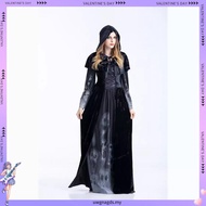 Women's Corpse Bride Costume Halloween Ghost Bride Witch Vampire Black  Dress Scary Halloween Costum