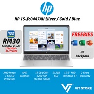 Laptop HP 15-fc0447AU Silver / 15-fc0445AU Gold Blue White R7-5825U 12GB DDR4 512GB SSD 15.6" FHD W1