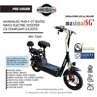 MaximalSG PMD-F-07 UL2272 Certified 14" Seated Electric Scooter LTA Compliant/FIIDO/DYU/TEMPO