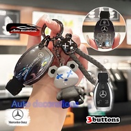 3 Buttons Mercedes Benz Car Key Case For GLA GLC CLA GLK Benz A Benz C Benz E Key Cover Keychain