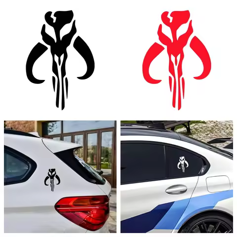 Fashion Mandalorian Skull Boba Fett Car Sticker for Bicycle Motorcycle Laptop Helmet Trunk Wall Viny