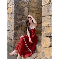 [French Style Tassel Stitching] Island Vacation Style Dress Vacation Dress Vacation Style Dress One-