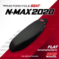 N-MAX 2020  เบาะปาด AKS made in thailand เบาะมอเตอร์ไซค์ ผลิตจากผ้าเรดเดอร์สีดำ หนังด้าน ด้ายแดง