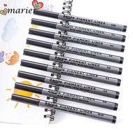 MARIER 9Pcs/Set Art Pens, Multiliner Black Ink Sketch Pens, Portable Art Stationery Fine Point Writi