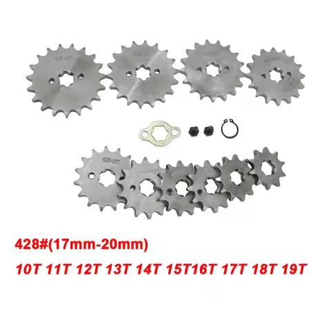 428# 17mm/20mm 10T-19T Front Engine Sprocket For KAYO BSE SSR SDG Dirt Pit Bike ATV Quad Go Kart Mop