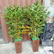 pohon bambu artificial ,bunga plastik hias