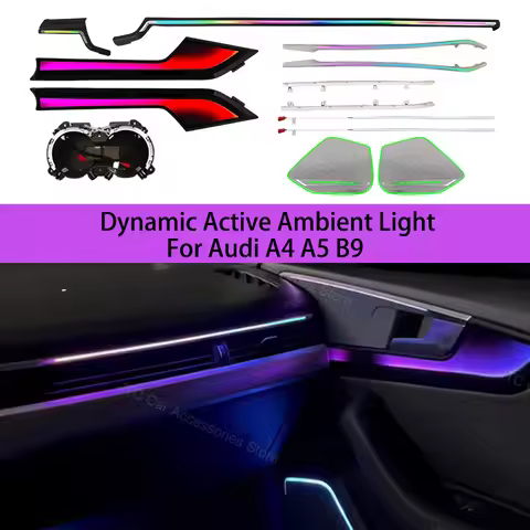 Ambient Light For Audi A4 A5 S4 S5 B9 2016-2023 30-color Decorative MMI LED Air Vent, Audi A4 A5 Int
