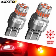 AUXITO 2Pcs T20 7443 7440 LED Strob Berkelip Lampu Brek Berhenti 3157 3156 Mentol LED WY21W W21/5W W