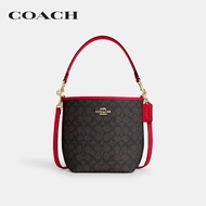 COACH กระเป๋าสะพายไหล่ผู้หญิงรุ่น City Bucket Bag In Signature Canvas CT800 IMXD0 สีน้ำตาล