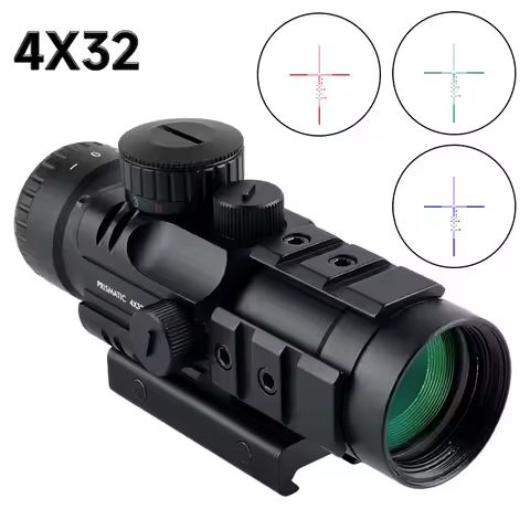 4X32 Compact Optical Adjustable tactical Rifle Scope Outdoor Hunting Riflescope Reflection Hologram 