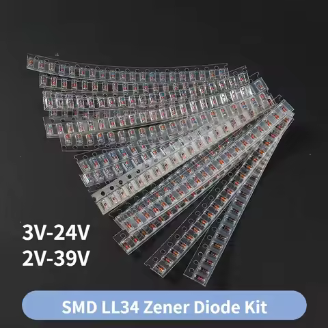 300PCS 1/2W SMD LL34 Zener Diode Kit 0.5W 2V-39V 30 Values/3V-24V 15 Values 3.3V 3.6V 3.9V 4.3V for 