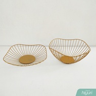 HIYURI Lotus Leaf Golden Fruit Basket Bracket/ fruit basket aesthetic basket/ vegetable basket/ eleg