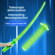 Demon Slayer katana cosplay 3D Printed Retractable  Samurai Sword Toys for Kids gift