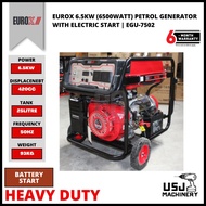 EUROX 6.5KW (6500Watt) Petrol Generator With Electric Start EGU-7502 | 6 Months Warranty