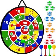 Large Dart Board Toys for Kids: 29'' Sticky Board w/12 Sticky Balls & 4 Darts Indoor Outdoor Sport F