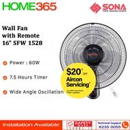 Sona Wall Fan with Remote 16" SFW 1528