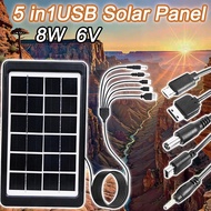 8W 6V Polycrystalline Silicon Solar Panel 8W Solar Panel with Stand Waterproof Multiple Charging Inp