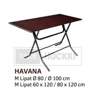 KAYU Folding Table With Iron Legs With rambung Wood Top