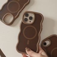 Phone case Brown for iPhone 16 Pro Max wavy coffee