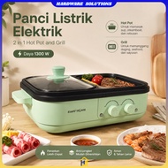 TAFFHOME Electric Hotpot BBQ Grill 2in1 Non Stick 1300W - DYG-05