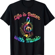 2025 [European Size] Cross-Border Let Music Regular Size Tie-Dye Casual Lovers Unique Casual Pure Co