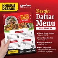 A4 Menu List Design | Food, Drinks, Etc | Free 4x Revision