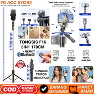 Bluetooth Selfie Stick 3in1 F16 Tripod hp 360 Rotation Selfie Stick F16 Bluetooth Tripod 170cm + Rem