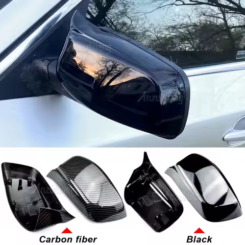 2PCS Car Rearview Side Mirror Cover Caps For BMW E60 E61 2003-2008 M Style Replacement Side Mirror C