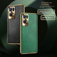 YJD Case OPPO Reno 7 Pro 5G Metal Lens Protection Leather Shockproof  Phone Case