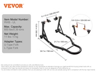 REGJU VEVOR แท่นยกขาตั้งจักรยานยนต์850lbs หน้าหลังคอมโบยืนยกส้อมล้อด้านหน้าและด้านหลังล้อเลื่อนหลัง 